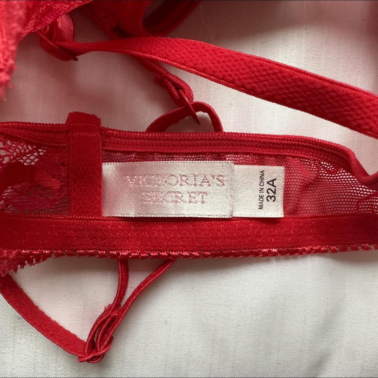 Vintage Y K Victorias Secret Red Lace Push Up Bra Depop