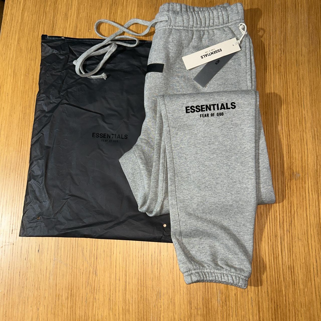 Essentials SS22 FOG Joggers - Dark Oatmeal / Grey... - Depop