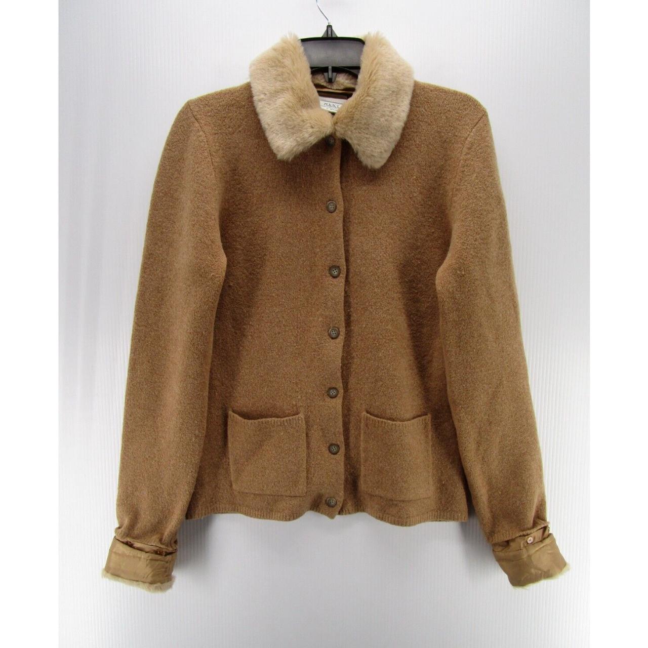 VINTAGE Next Jacket Women Medium Brown Merino Wool... - Depop