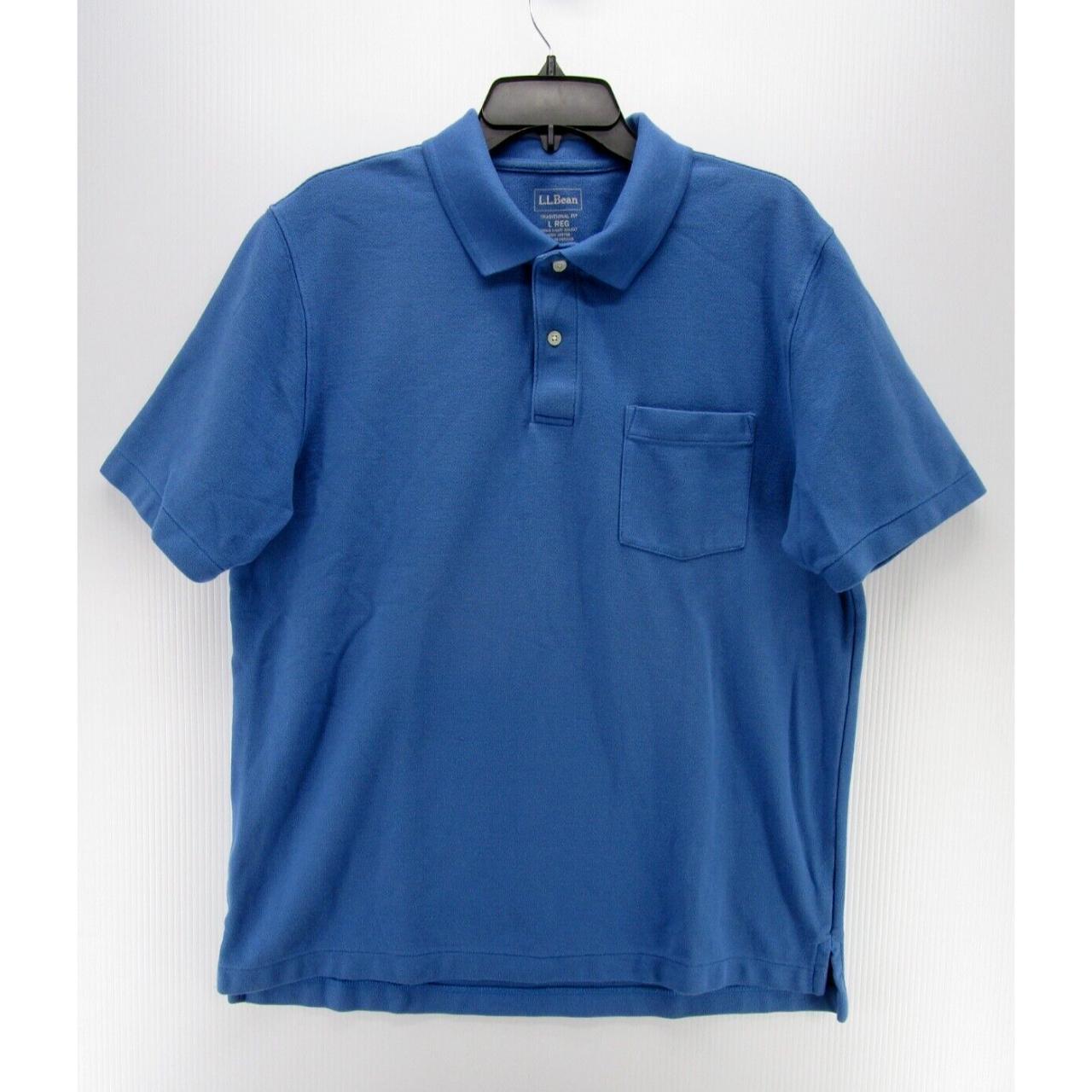 LL Bean Polo Shirt Men Medium Blue Golf Traditional... - Depop