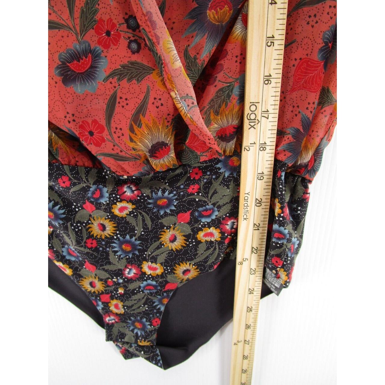 Zara Bodysuit Women Small Red Unitard Wrap Top... Depop