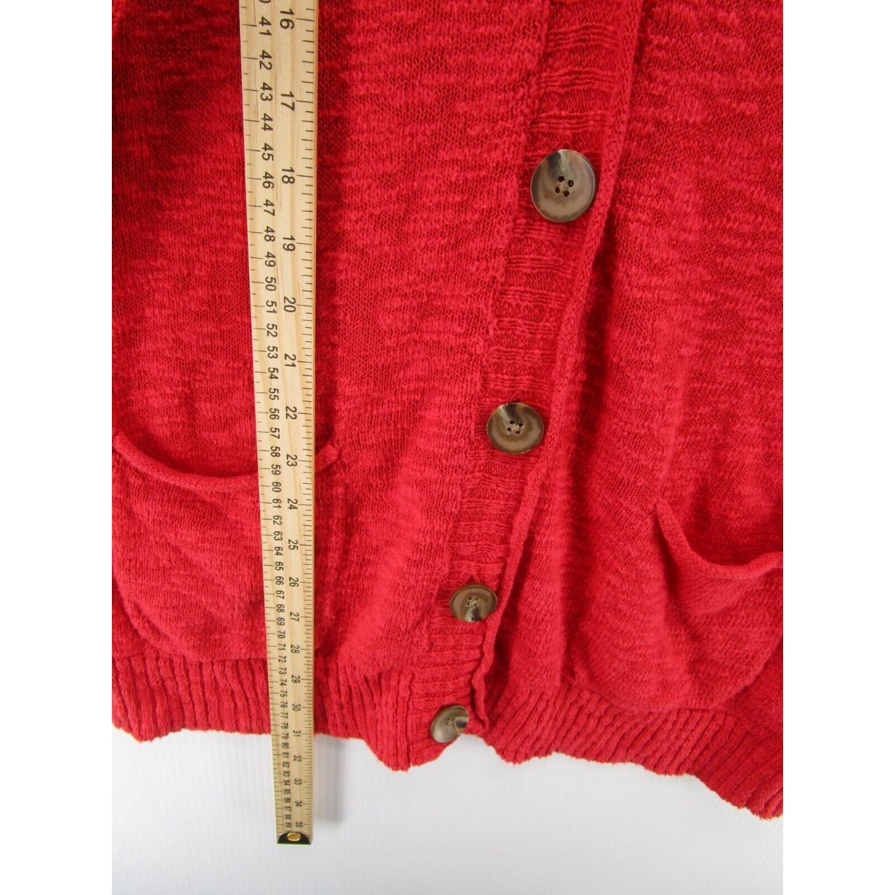 J Jill Sweater Women Large Red Cardigan Button Up - Depop