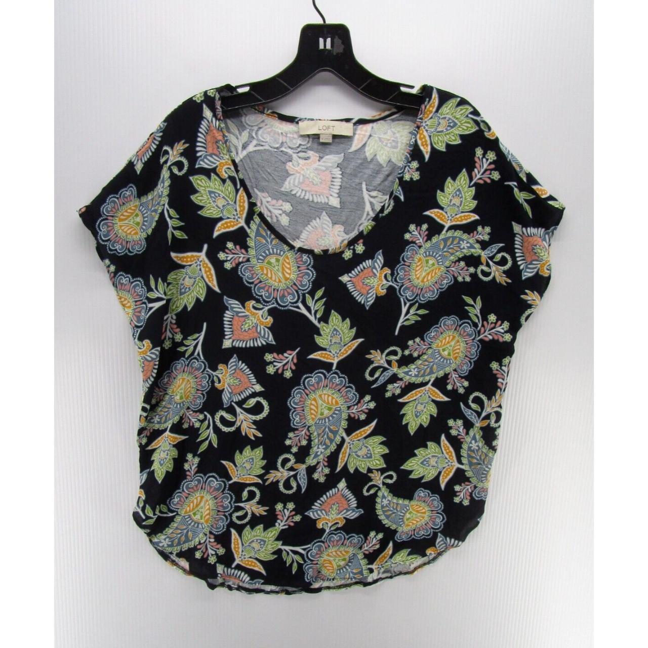 Ann Taylor LOFT Blouse Women Medium Blue Pullover... - Depop