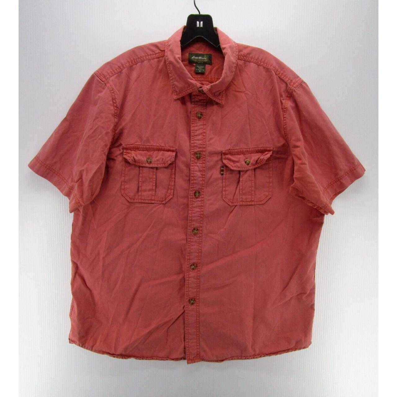 Eddie Bauer Shirt Men XL Pink Button Up Hiking - Depop