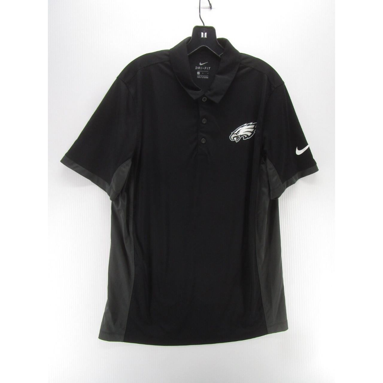 Philadelphia Eagles Polo Shirt Men Large Black Nike - Depop