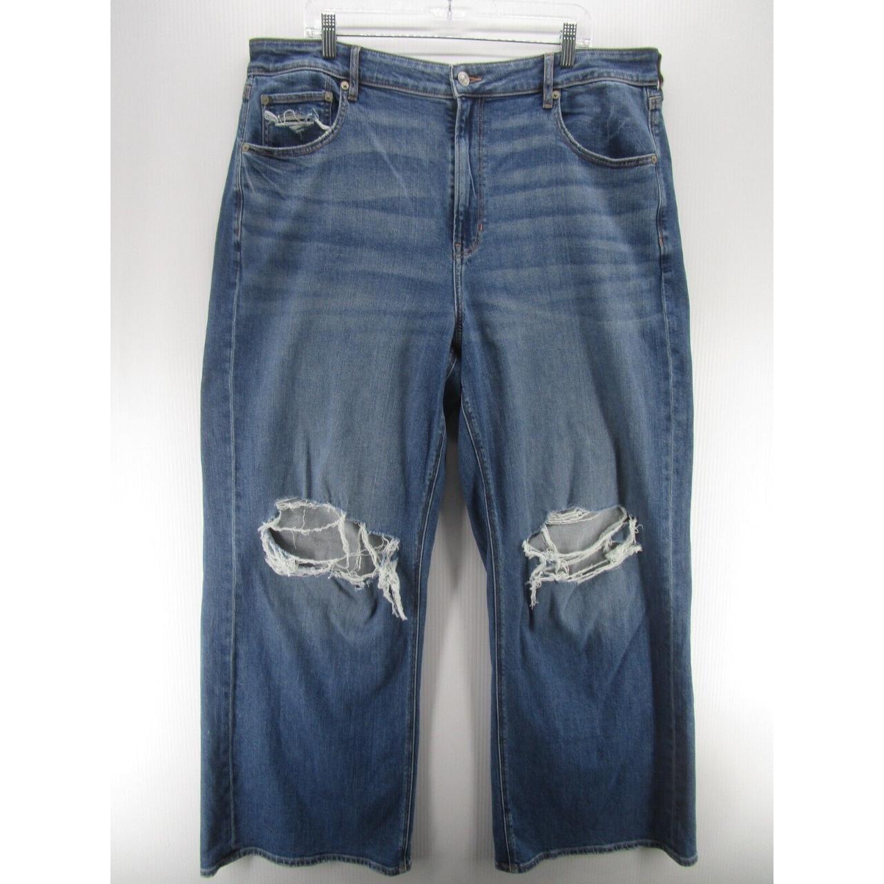 American Eagle Jeans Women Plus 20 Blue Super High... - Depop