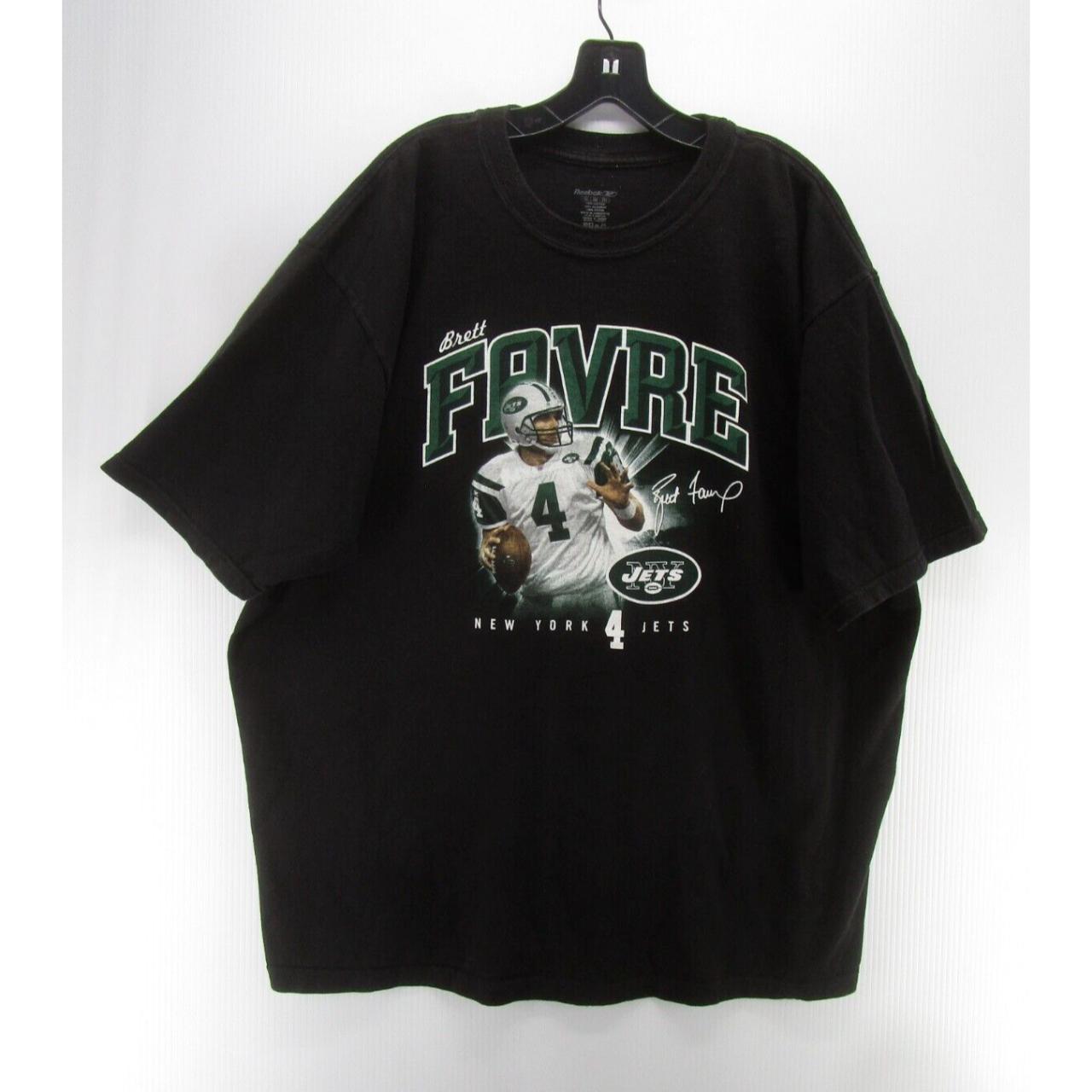 Brett Favre Shirt Men XXL Black New York Jets Reebok - Depop