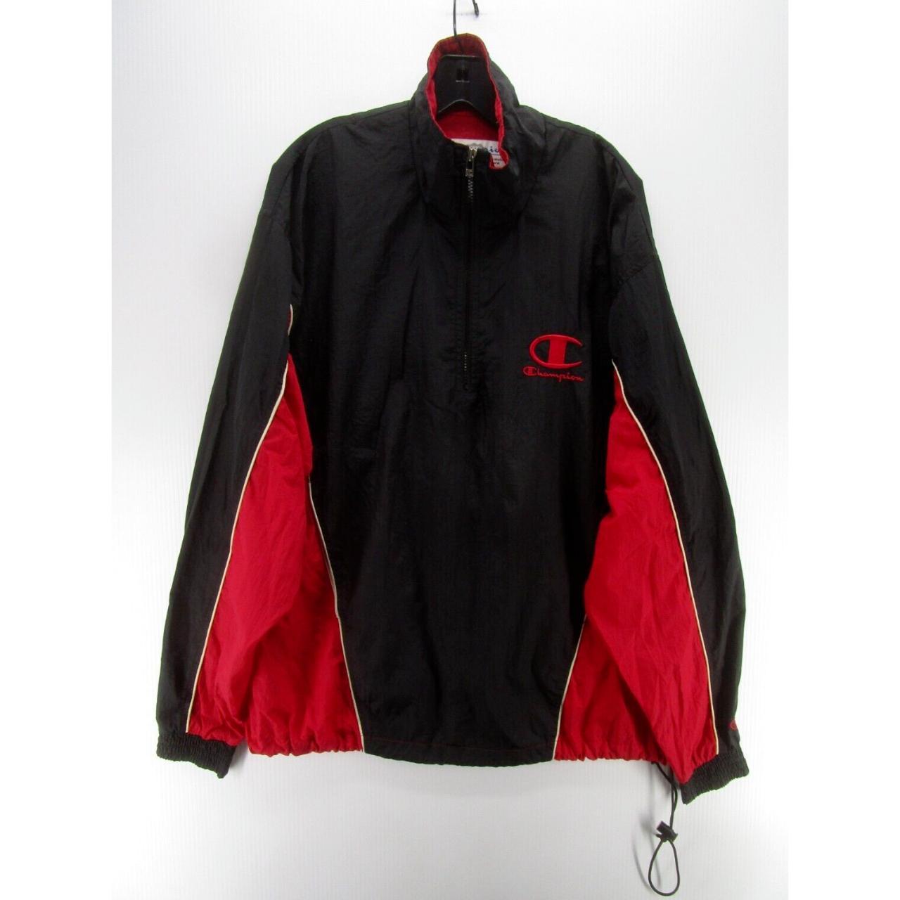 VINTAGE Champion Jacket Men Large Black Red