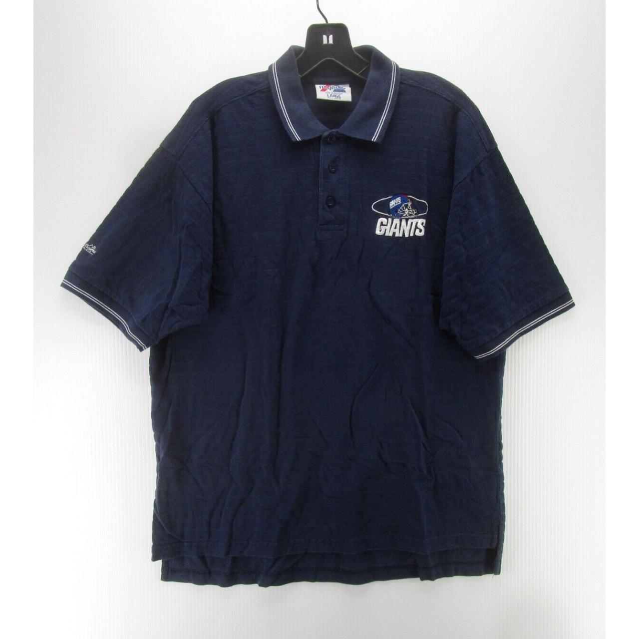 VINTAGE New York Giants Polo Shirt Men Large Blue - Depop