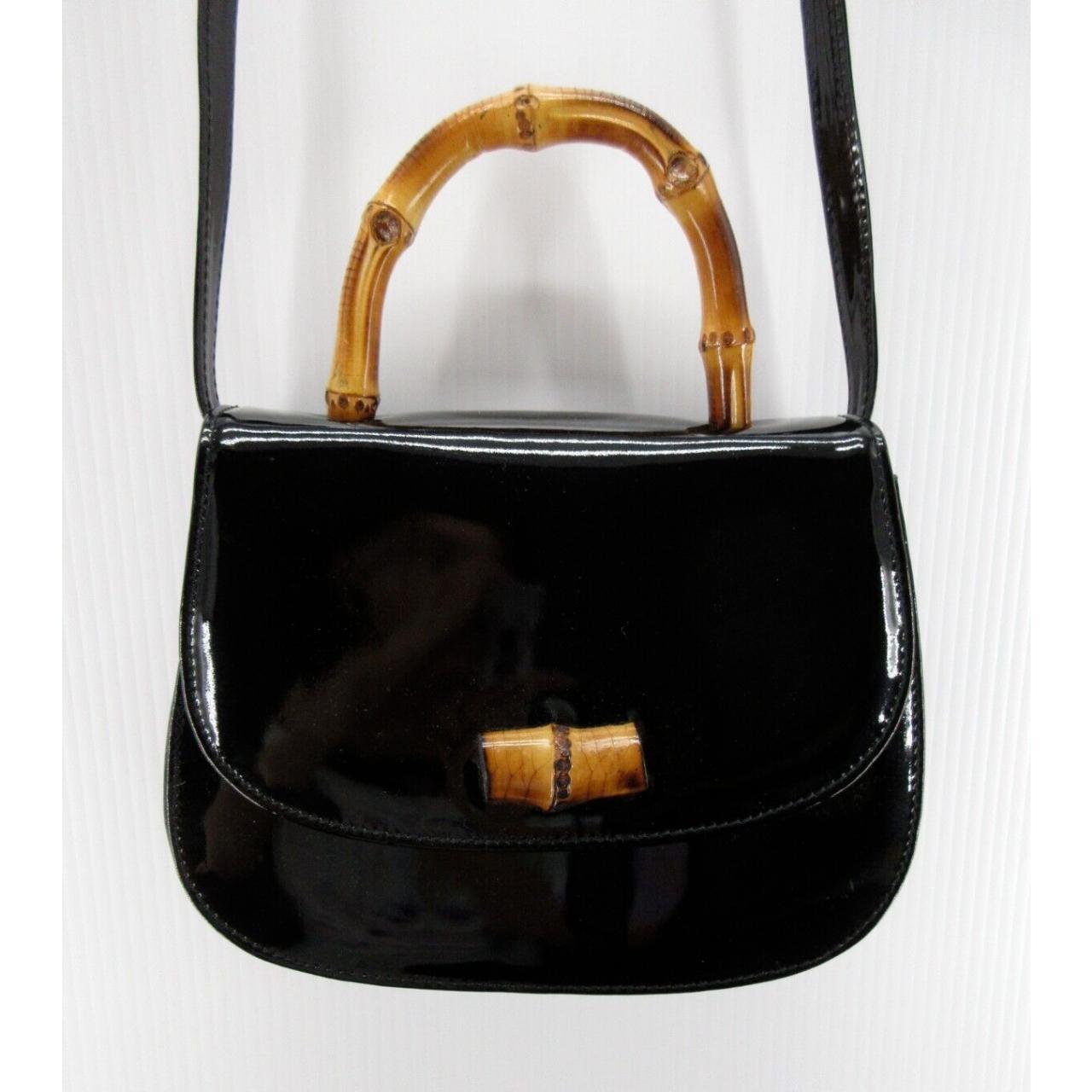 Vintage Brooks Brothers Black Patent Leather Crossbody Bag 