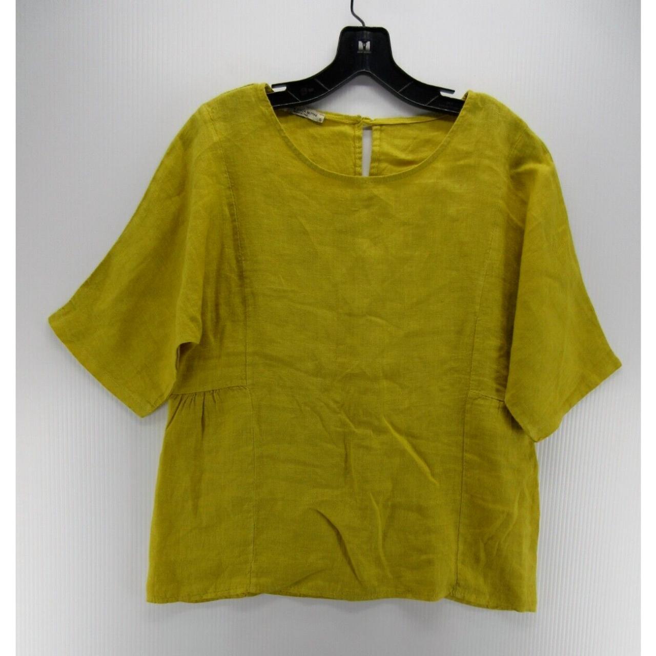 Francesca Bettini Top Women Small Yellow Linen... - Depop