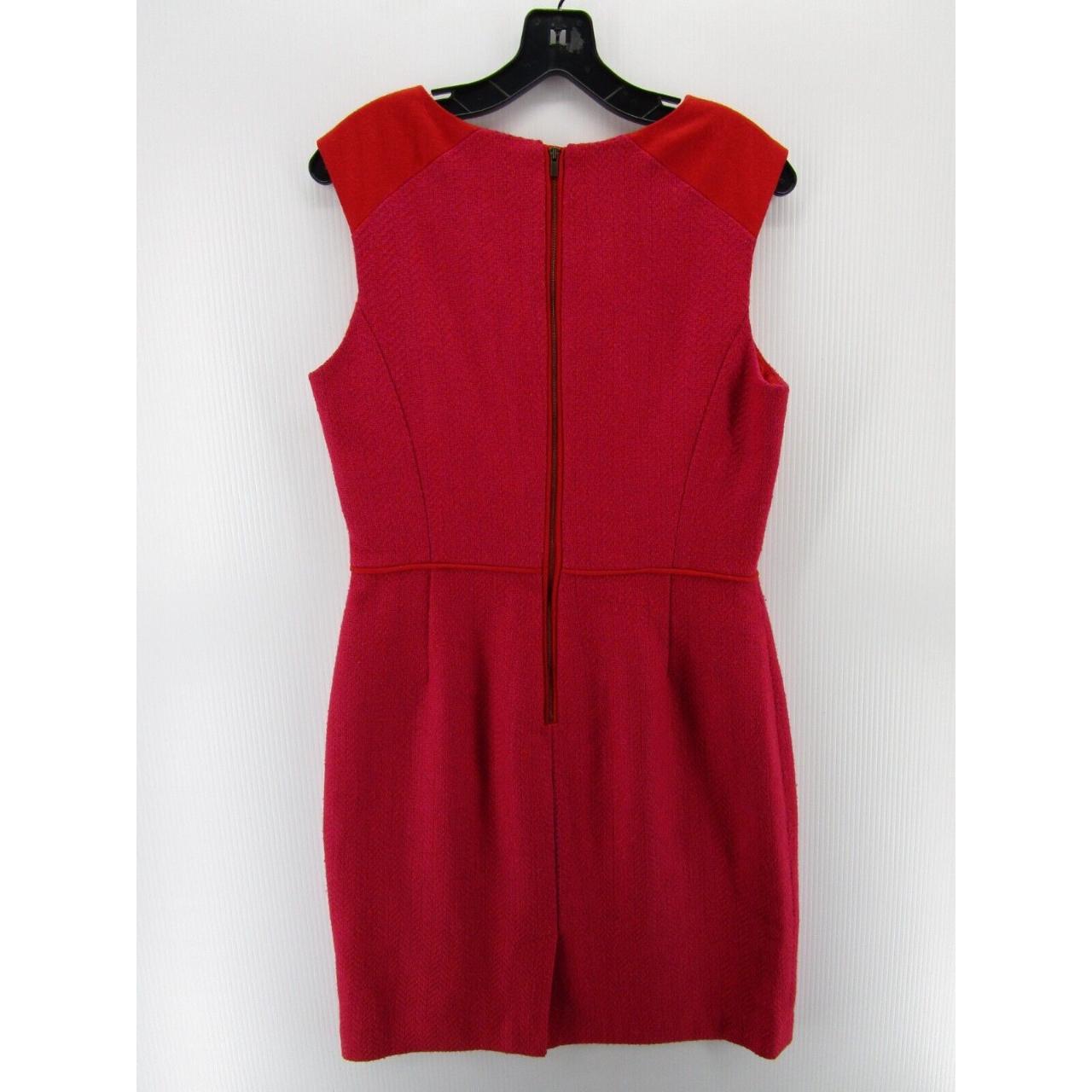 Banana Republic Wool Blend Red Pink Sheath V-Neck Knee Length Dress size retailer 2 NWT