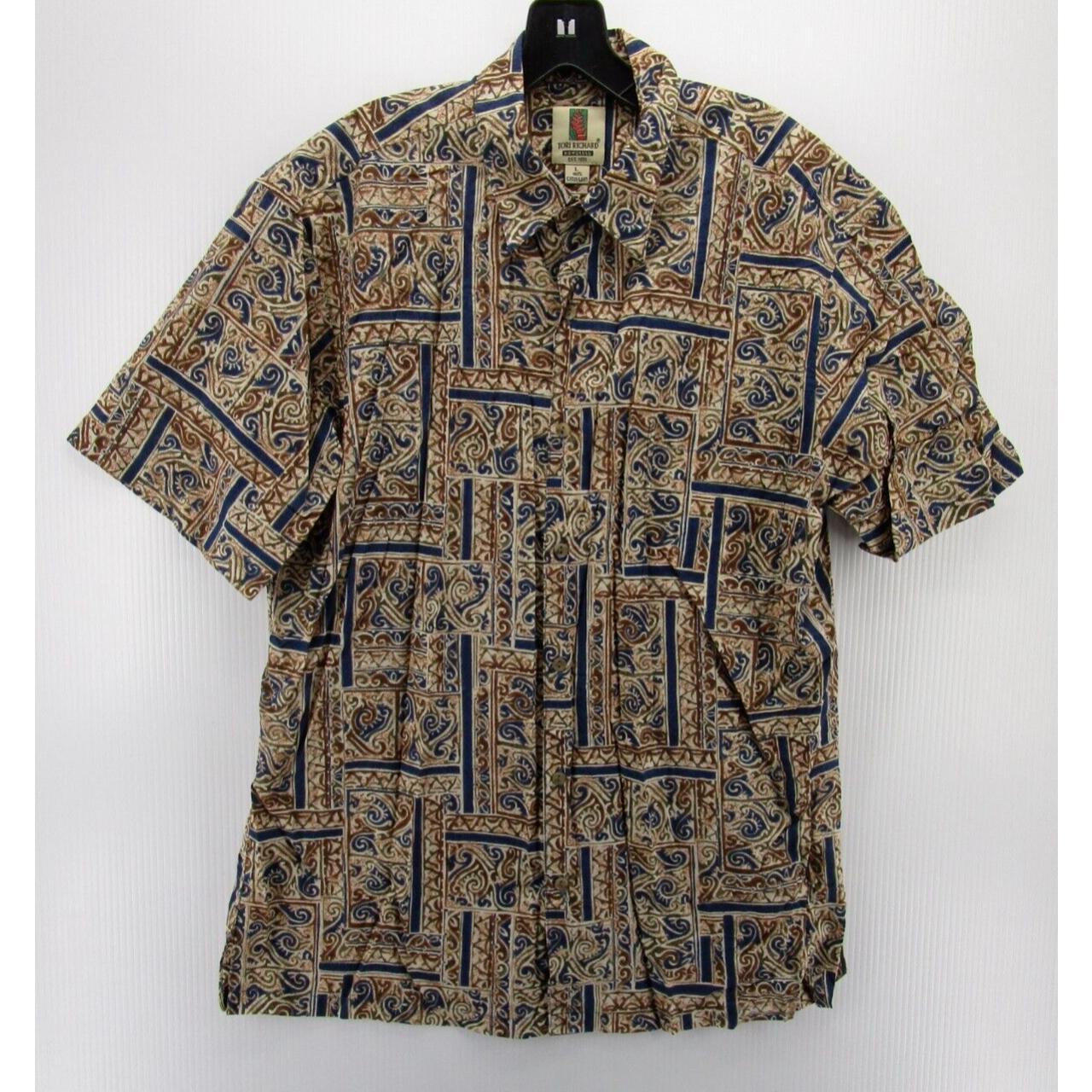 VINTAGE Tori Richard Shirt Men Large Brown Hawaiian... - Depop