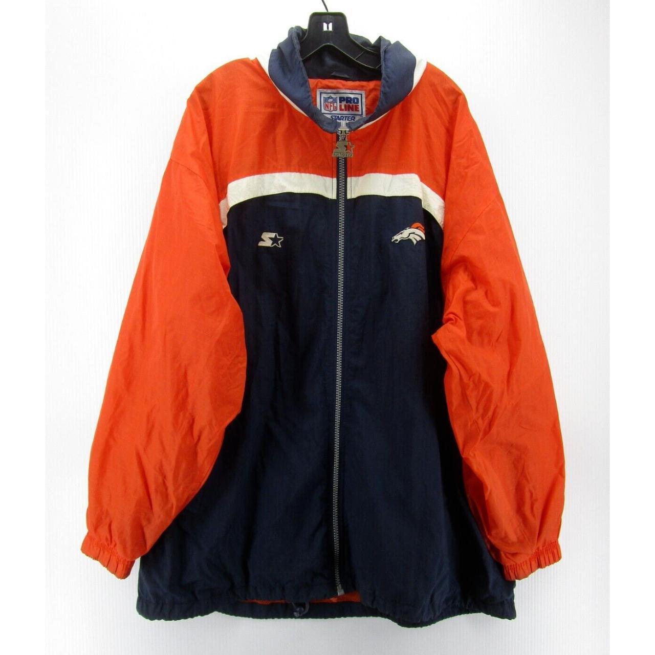 VINTAGE Denver Broncos Jacket Men XXL Blue Orange...