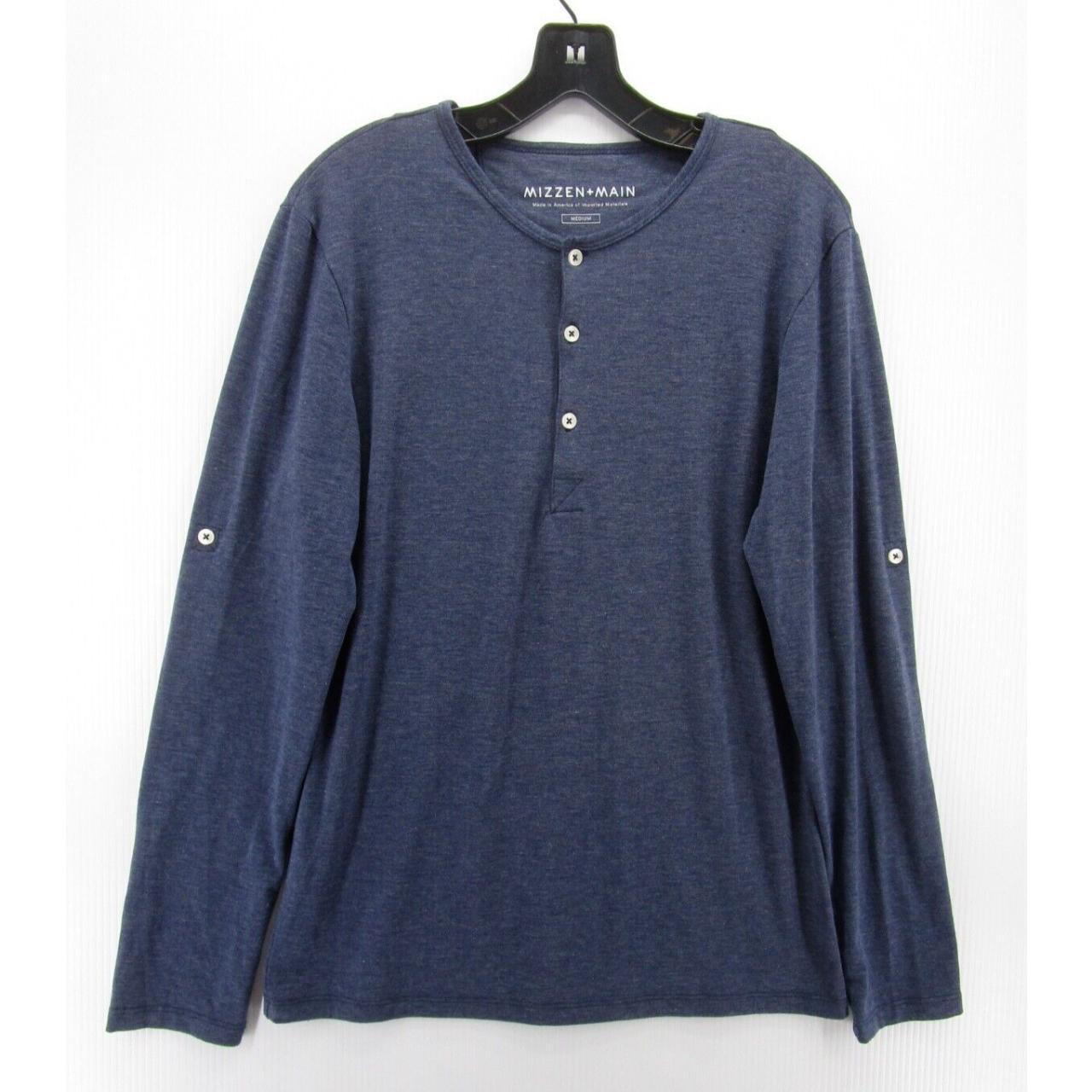 Mizzen Main Shirt Men Medium Blue Pullover Depop