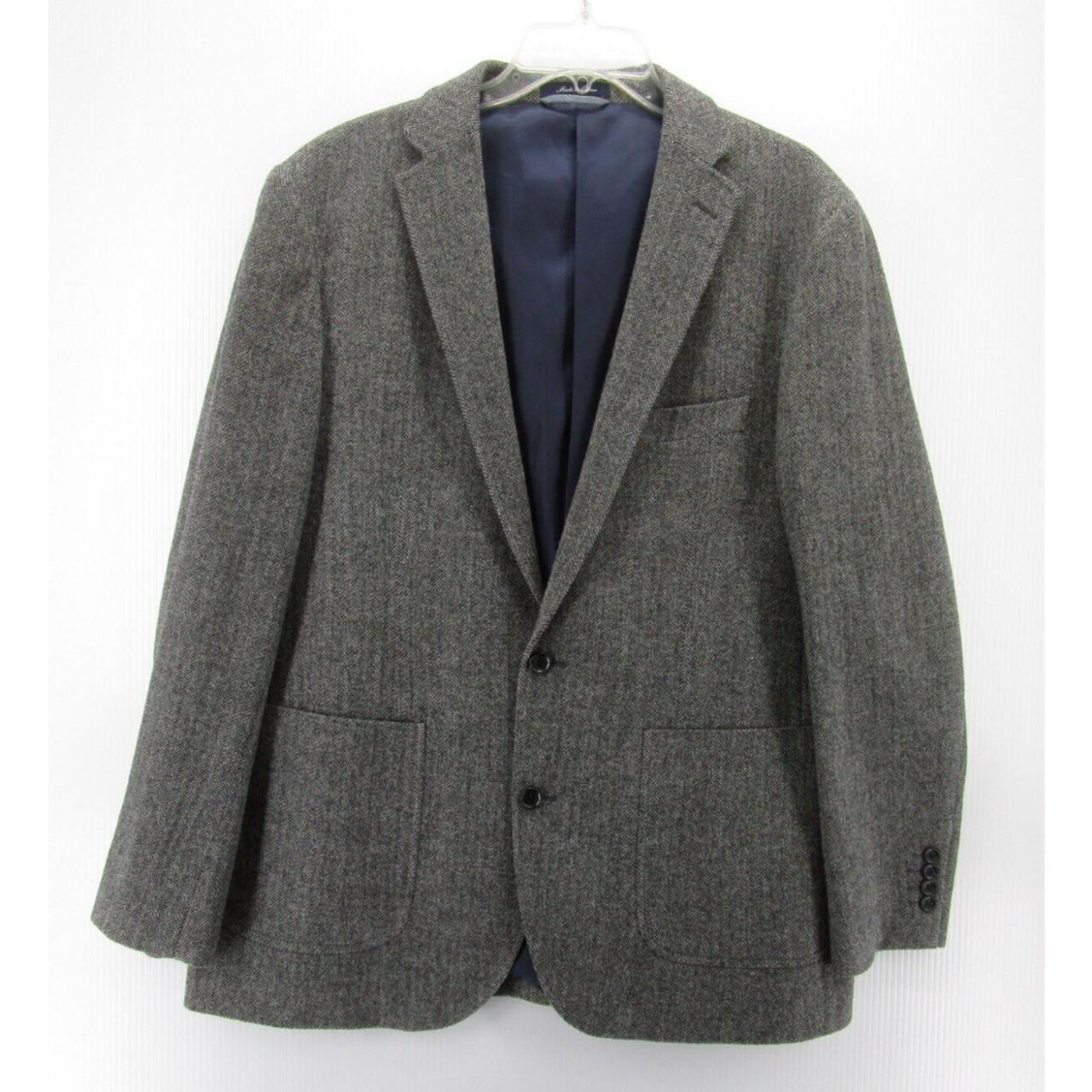 Lands End Sport Coat Men 44 Gray Tweed Herringbone. Depop