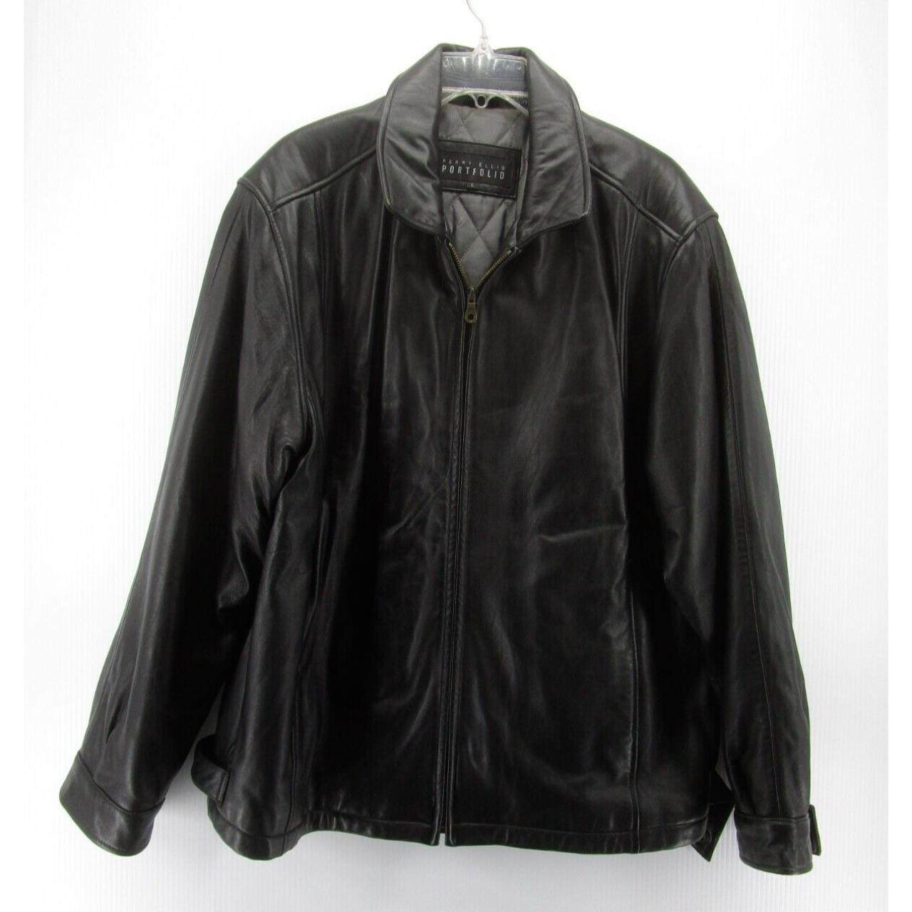 Perry Ellis Portfolio popular Genuine Leather Jacket