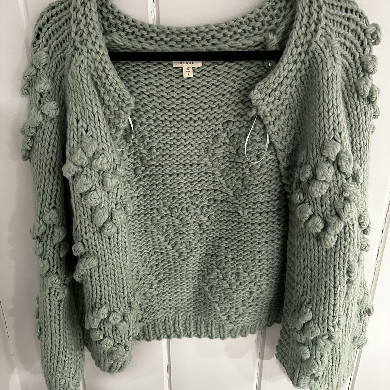 Knitted cardigan in soft green size s/m - just... - Depop