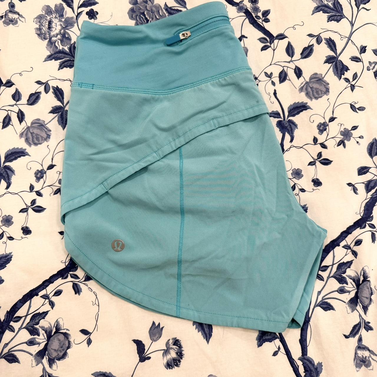 Lululemon electric turquoise speed up shorts Depop