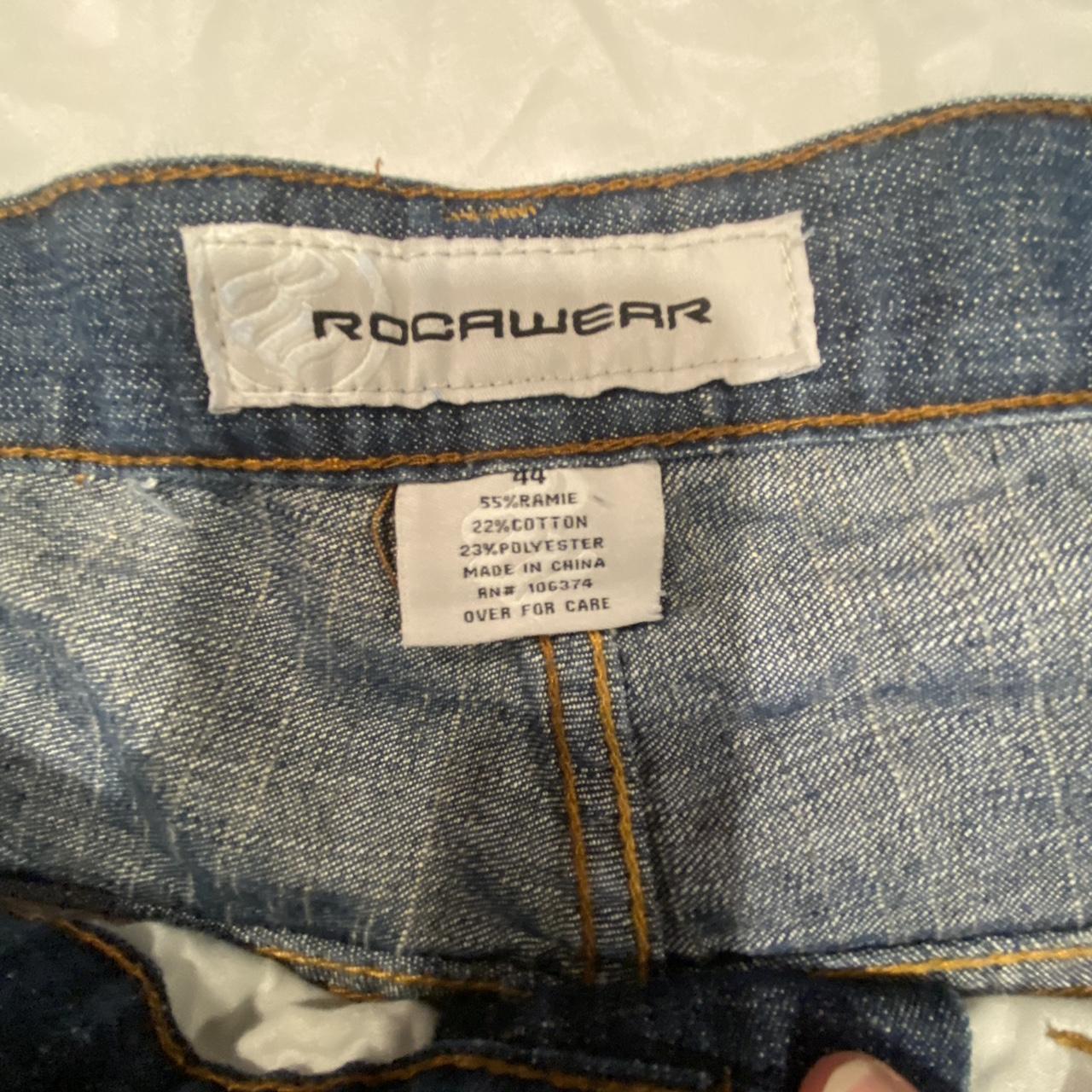 Vintage Rocawear Jean shorts size 44 - Depop