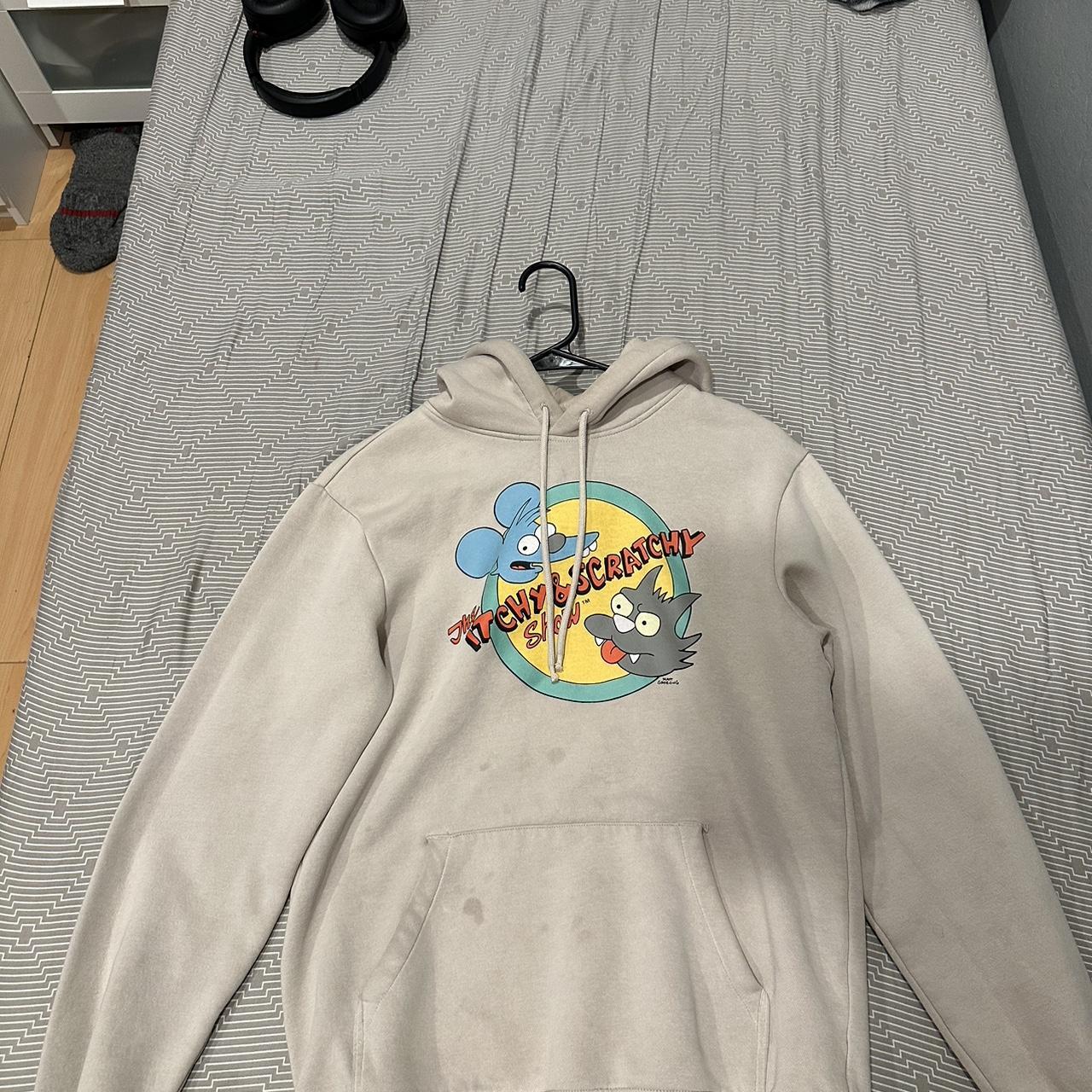 H M Beige Cream Hoodie from The Simpsons collection