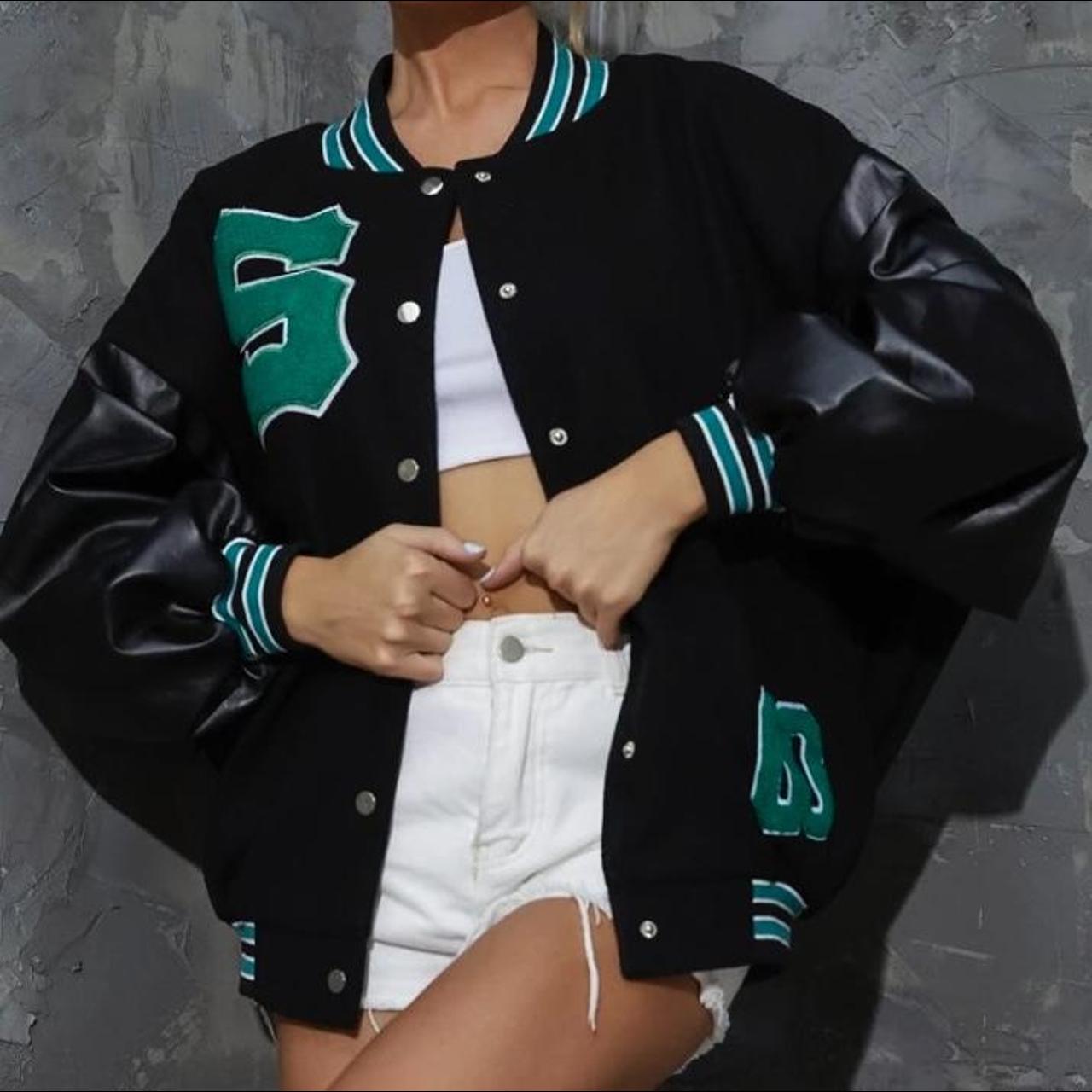 Varsity Jacket (Shein EZwear Letter Embroidery... - Depop