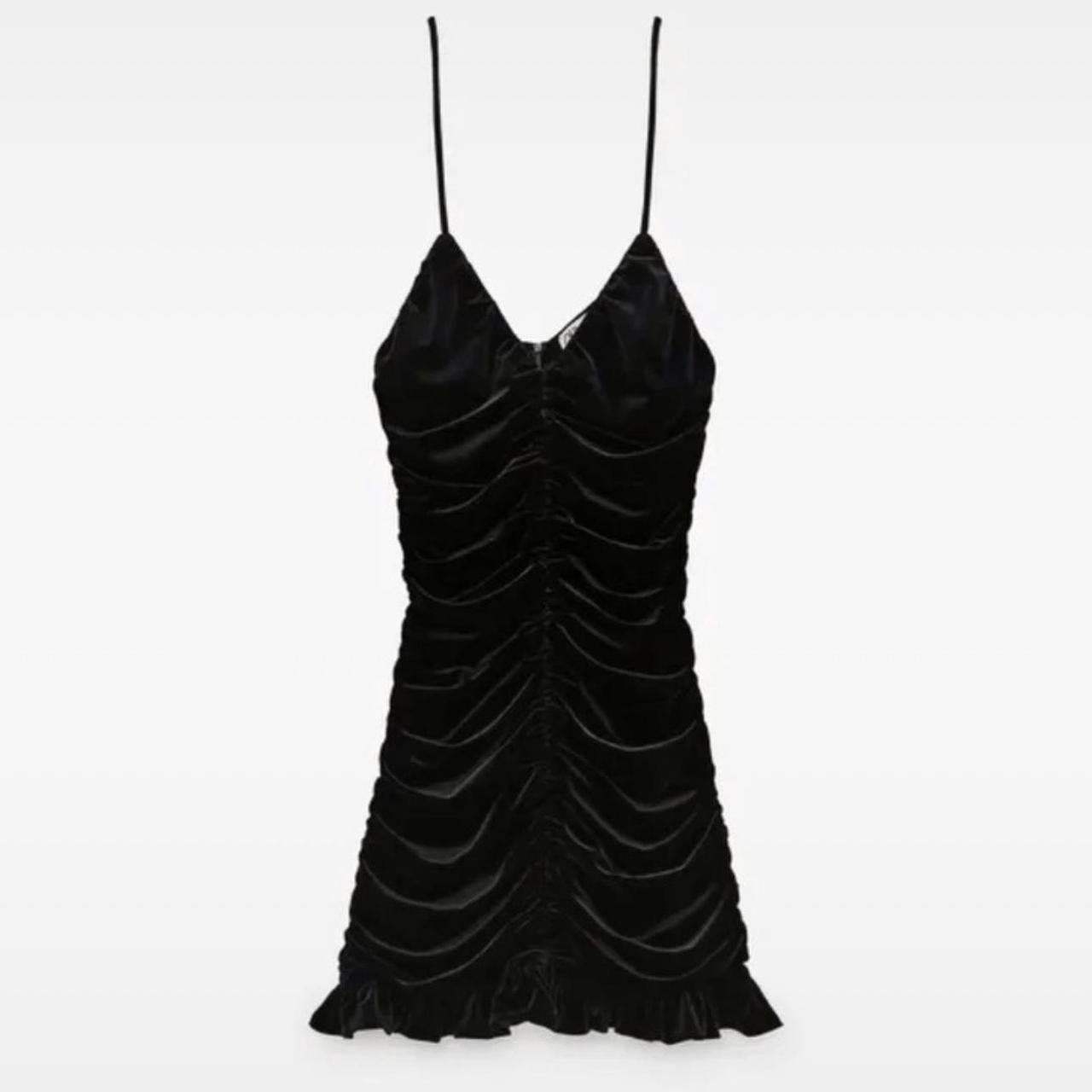Black velvet Zara dress Depop