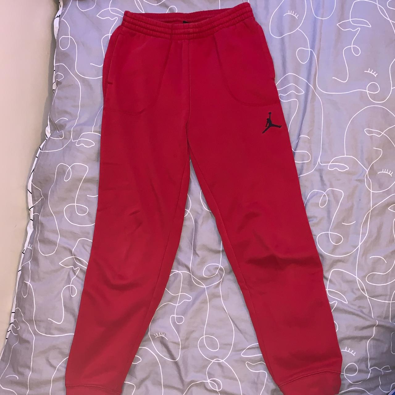 Red Jordan joggers, adjustable string on inside... Depop