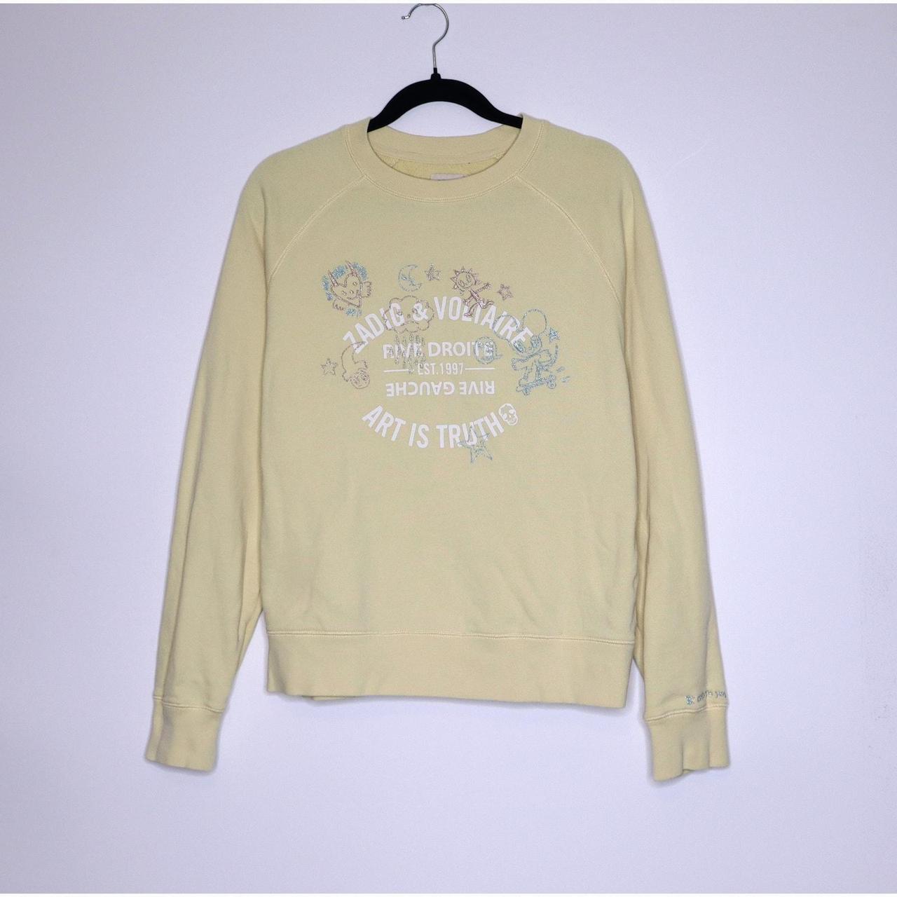Zadig & Voltaire Women's Sweatshirt - Yellow - M – ZADIG AND VOLTAIRE Upper Insignia Sarı Sweatshirt …