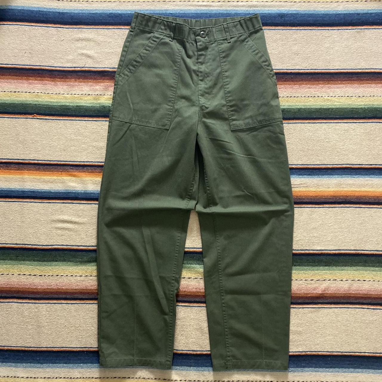 VINTAGE 1978 ARMY GREEN OG-507 TROUSERS WAIST:... - Depop