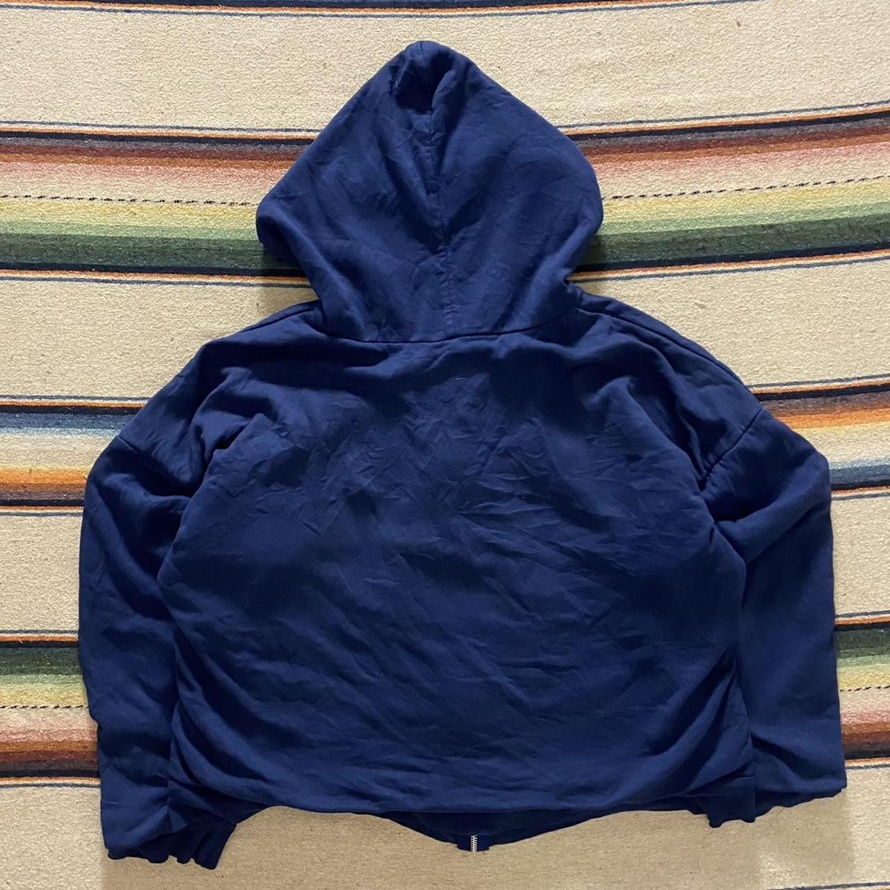 Men's Navy and White Hoodie | Depop