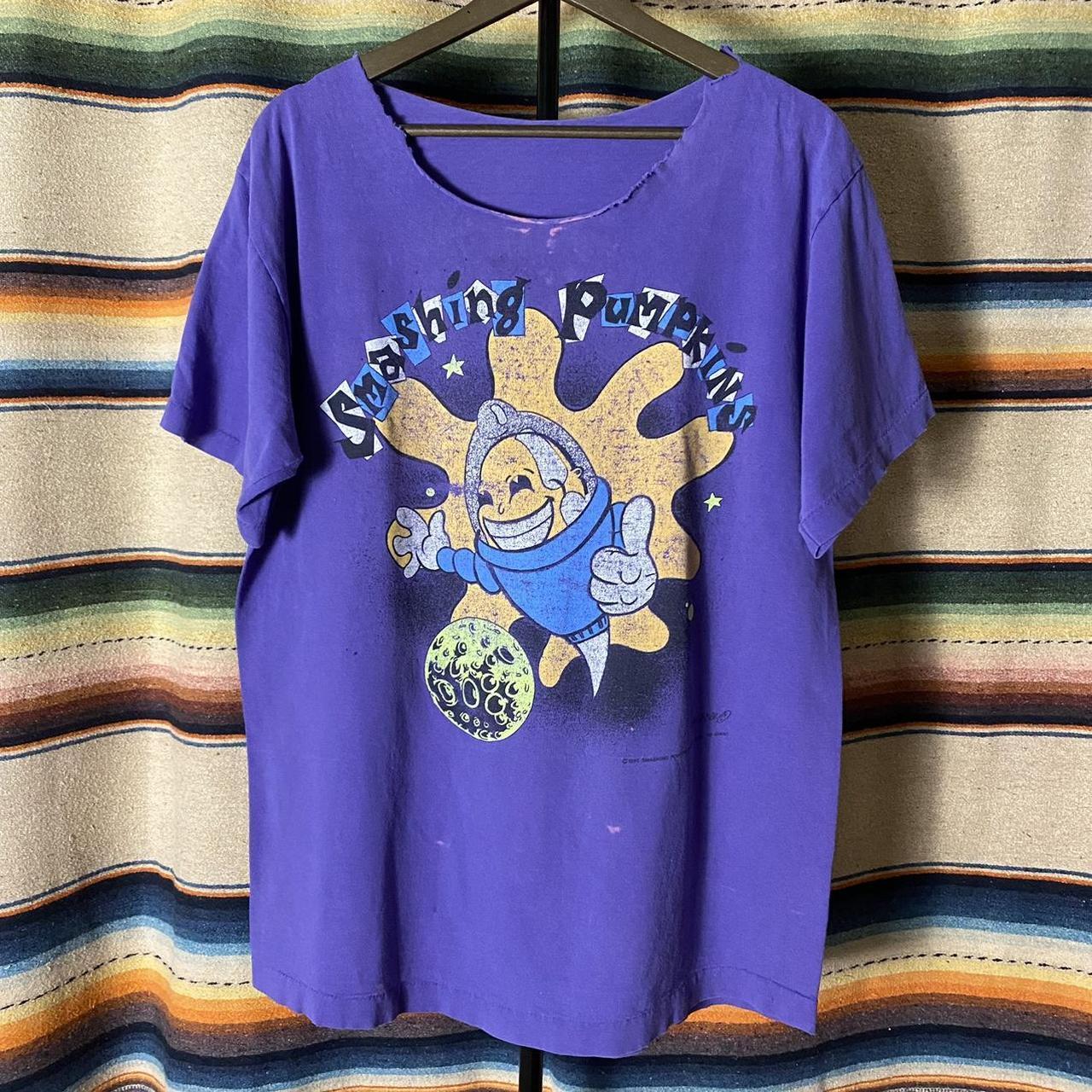 VINTAGE 90s PURPLE SMASHING PUMPKINS T-SHIRT (cut...