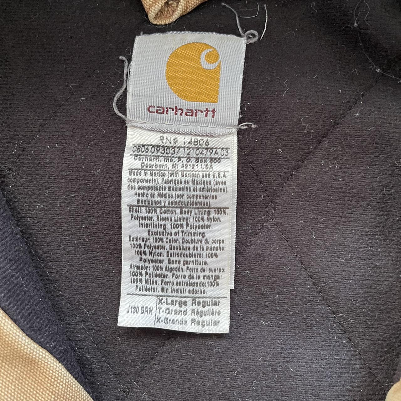 Faded tan carhartt hooded work jacket size XL - Depop