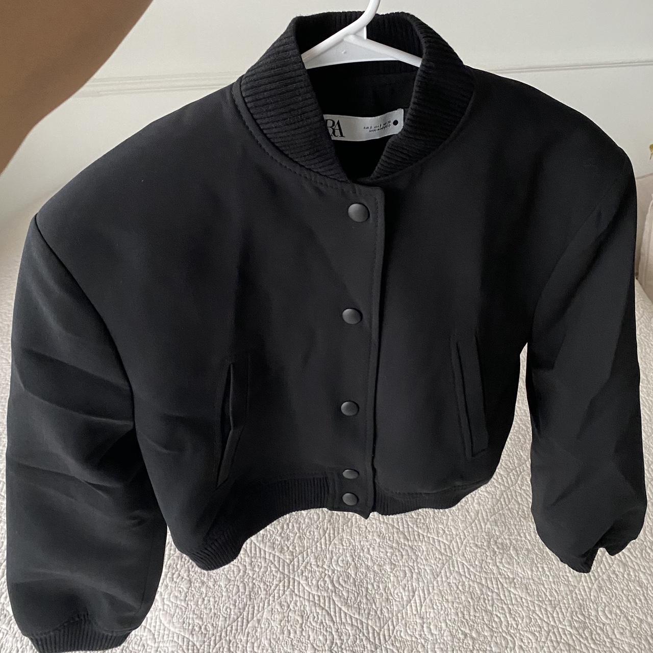Brand new, Zara black mini bomber jacket, size S, $44!! - Depop