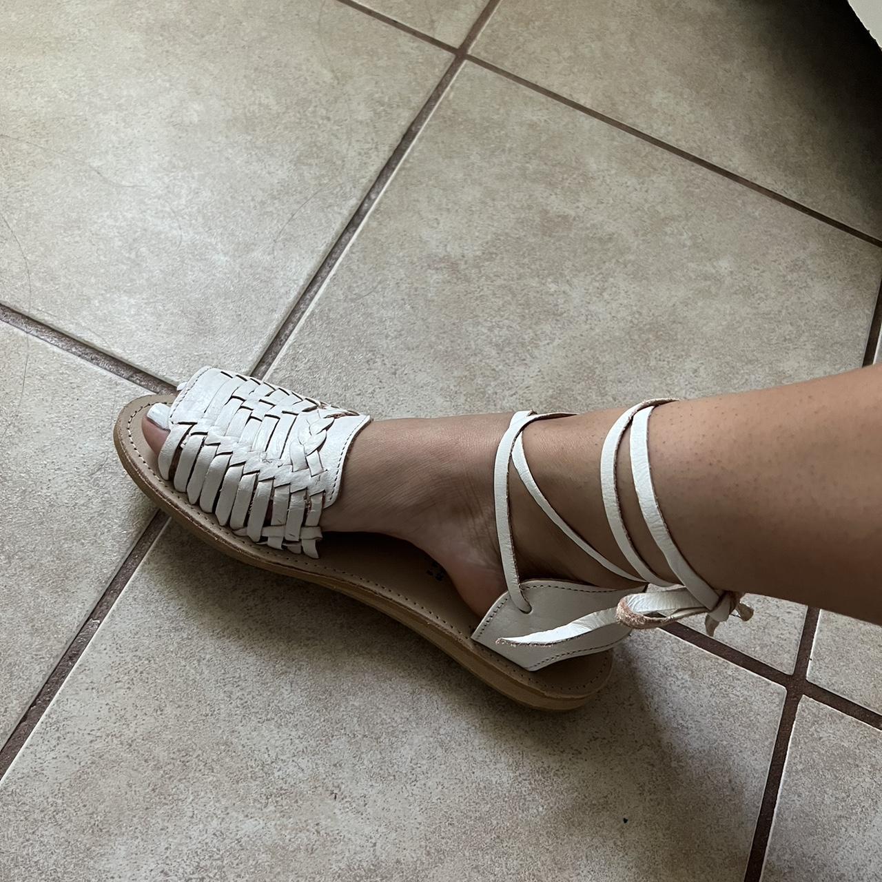 Women's White Sandals Depop