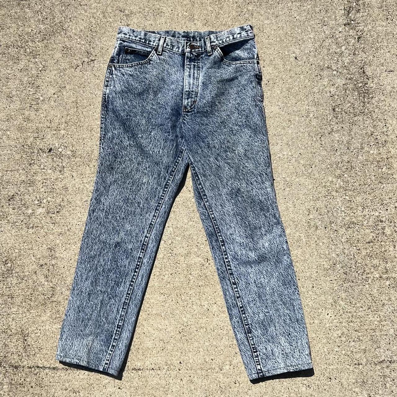 Vintage Lee Acid Wash jeans -condition:... - Depop