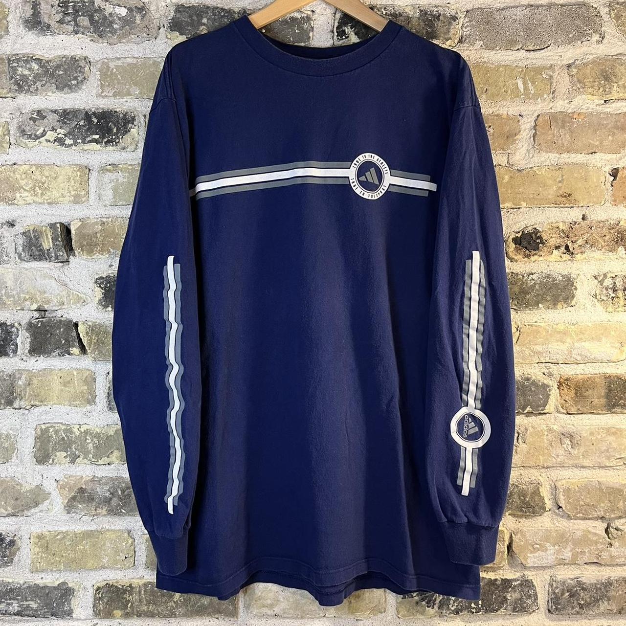 Adidas Men's Navy and Blue Shirt