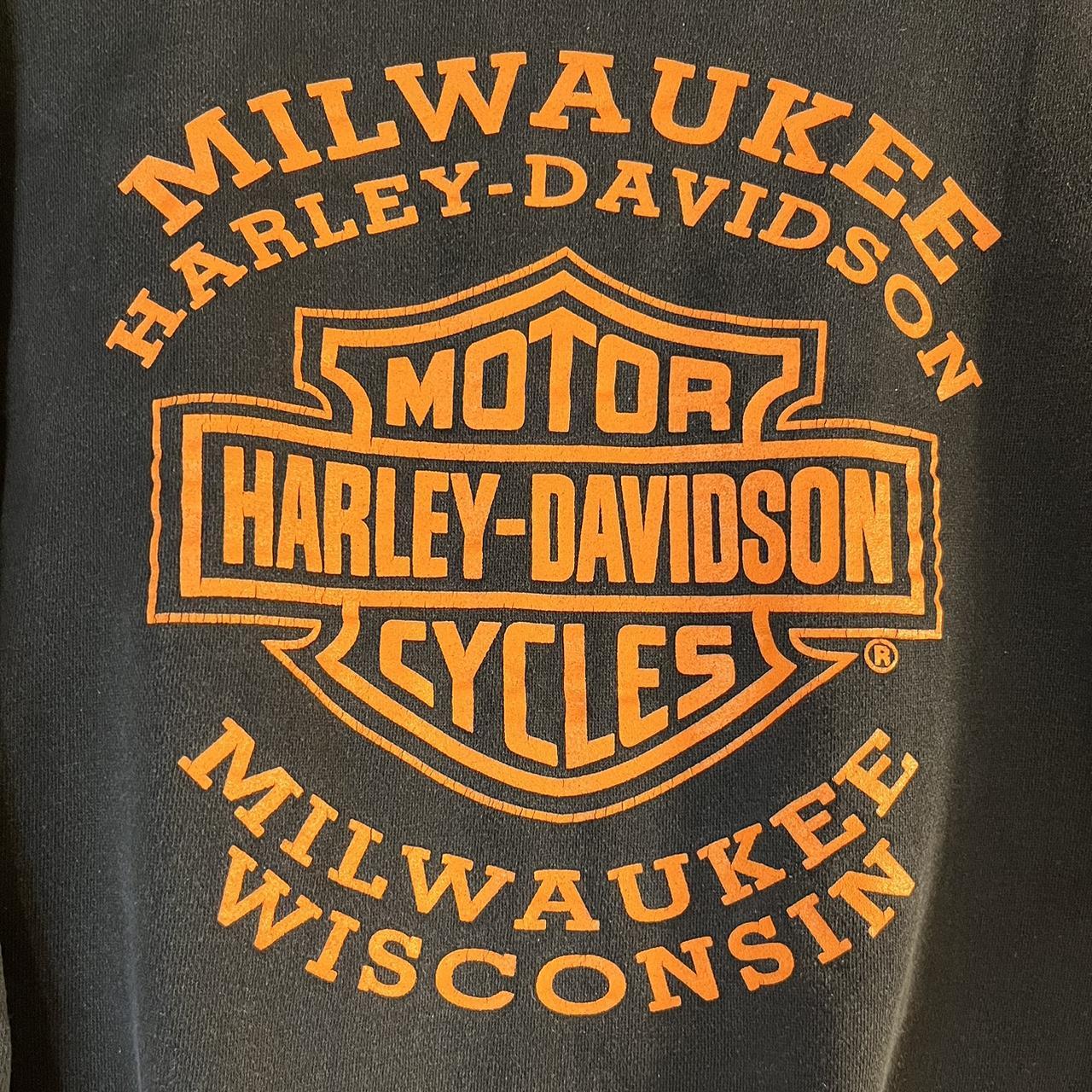 Harley Davidson Men's Black and Orange Sweatshirt (3)