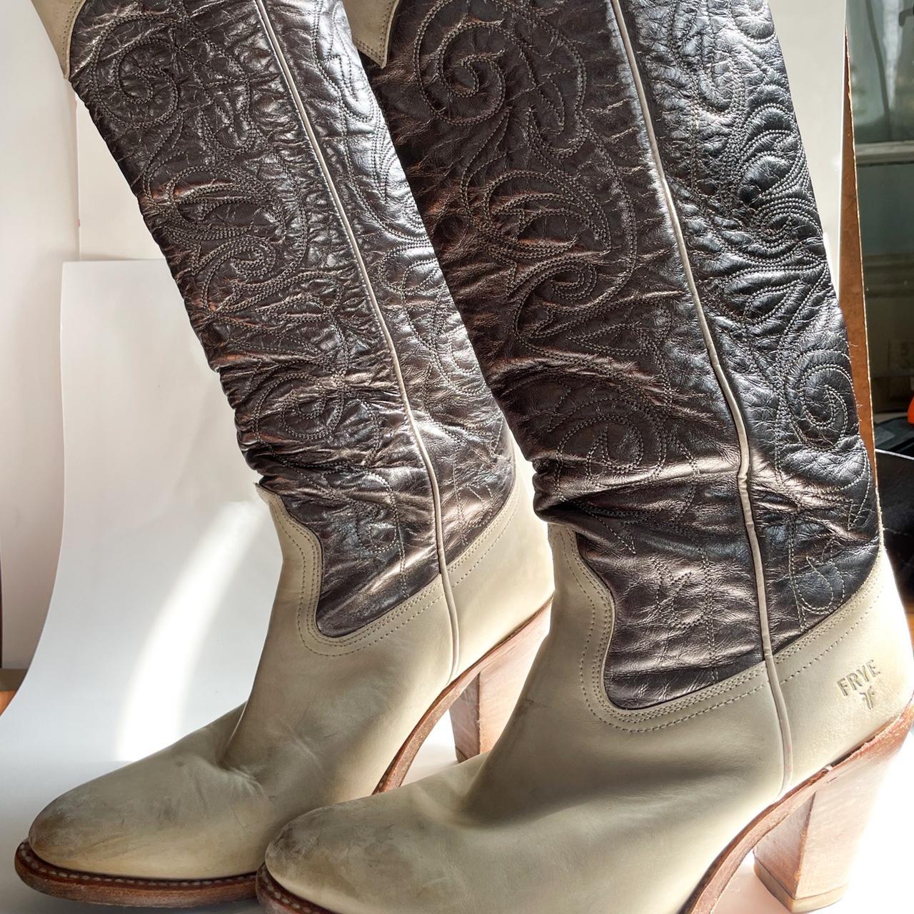 Silver store frye boots