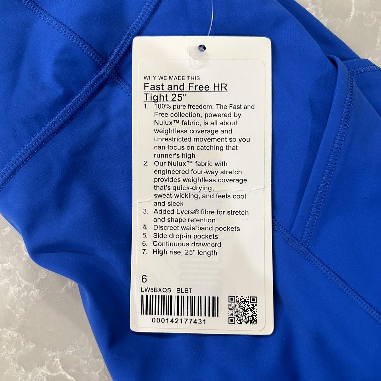 Lululemon Fast and Free Tight 25 *Nulux size 6 in