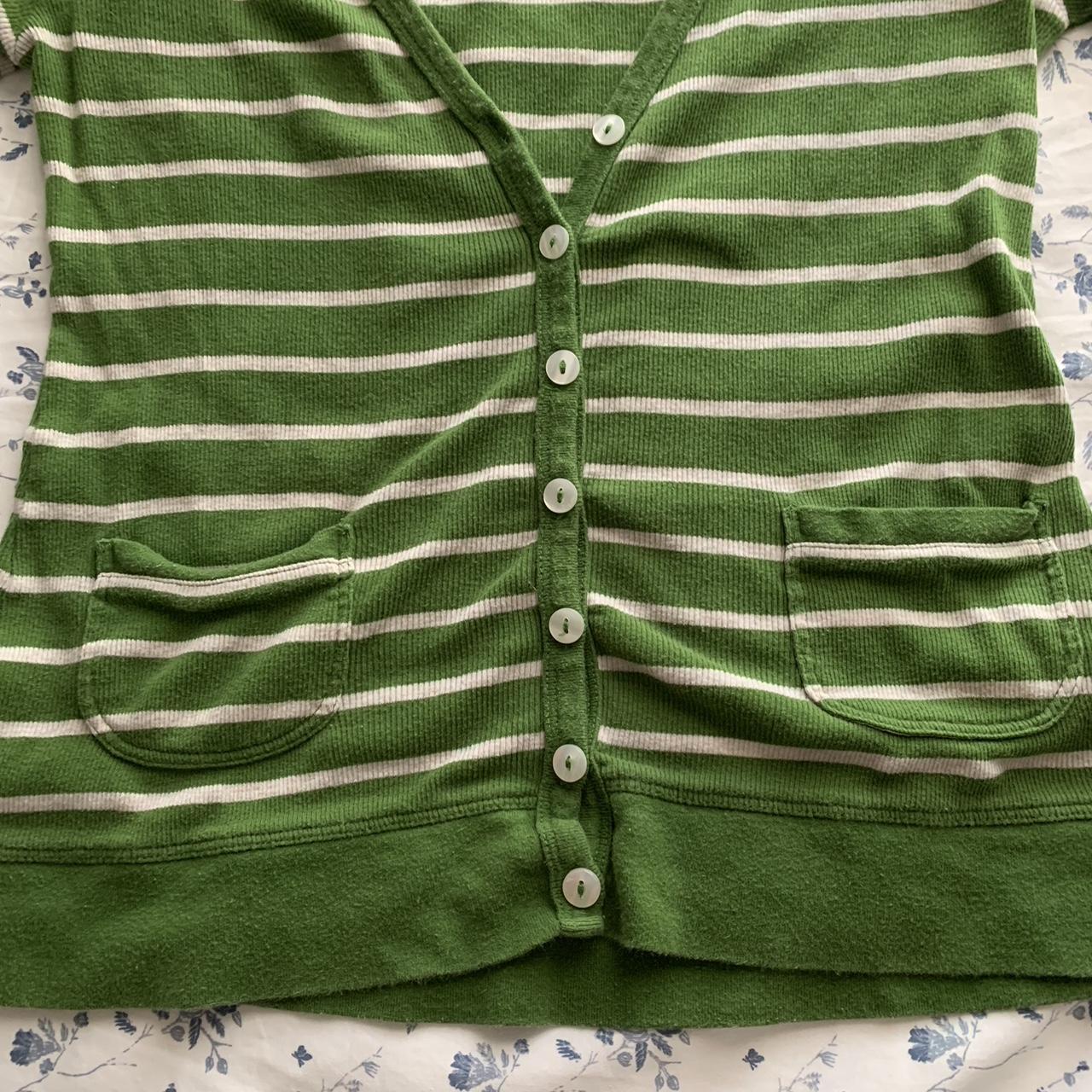 Old Navy Women's Green and White Cardigan Depop