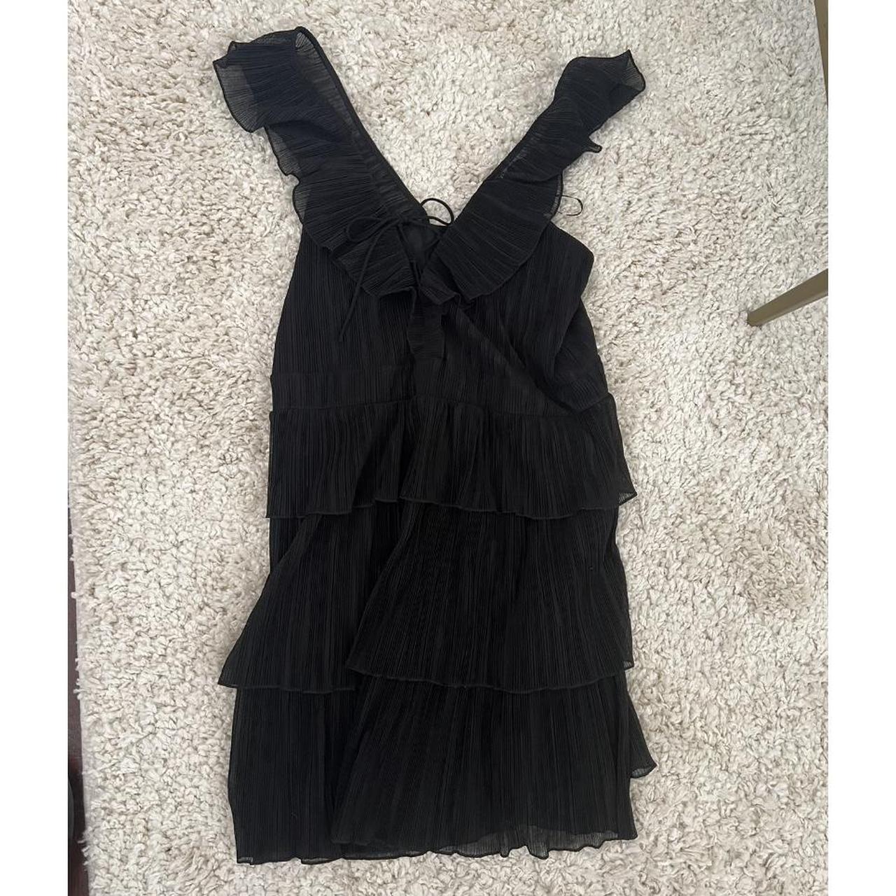 Black tiered ruffle dress Size large and true to. Depop