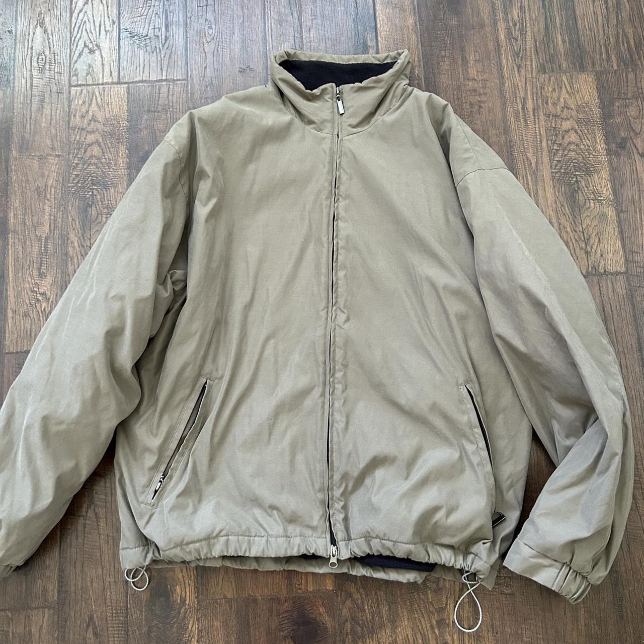 Y2K Weather proof jacket Size xl Brown - Depop