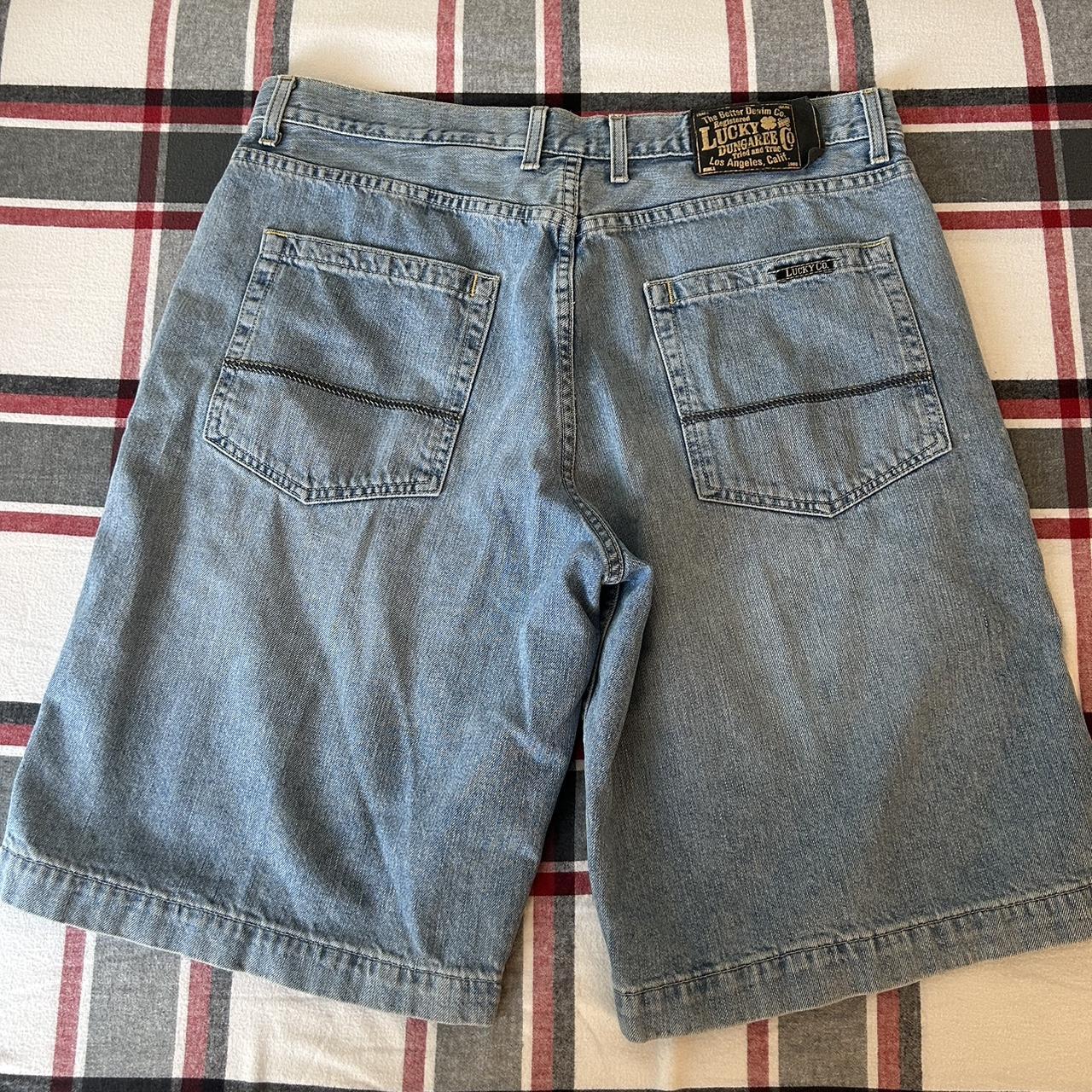 Y2K lucky brand jean shorts Jorts nice wash Size 34 - Depop