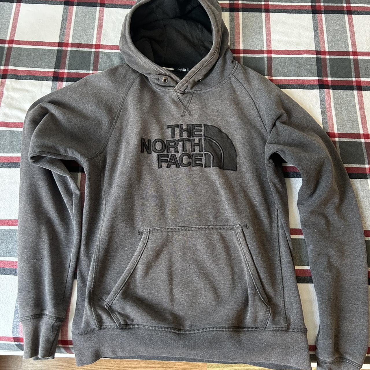 Faded grey north face hoodie Size s - Depop