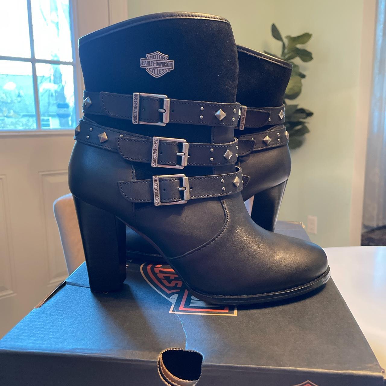 Womens black store harley davidson boots