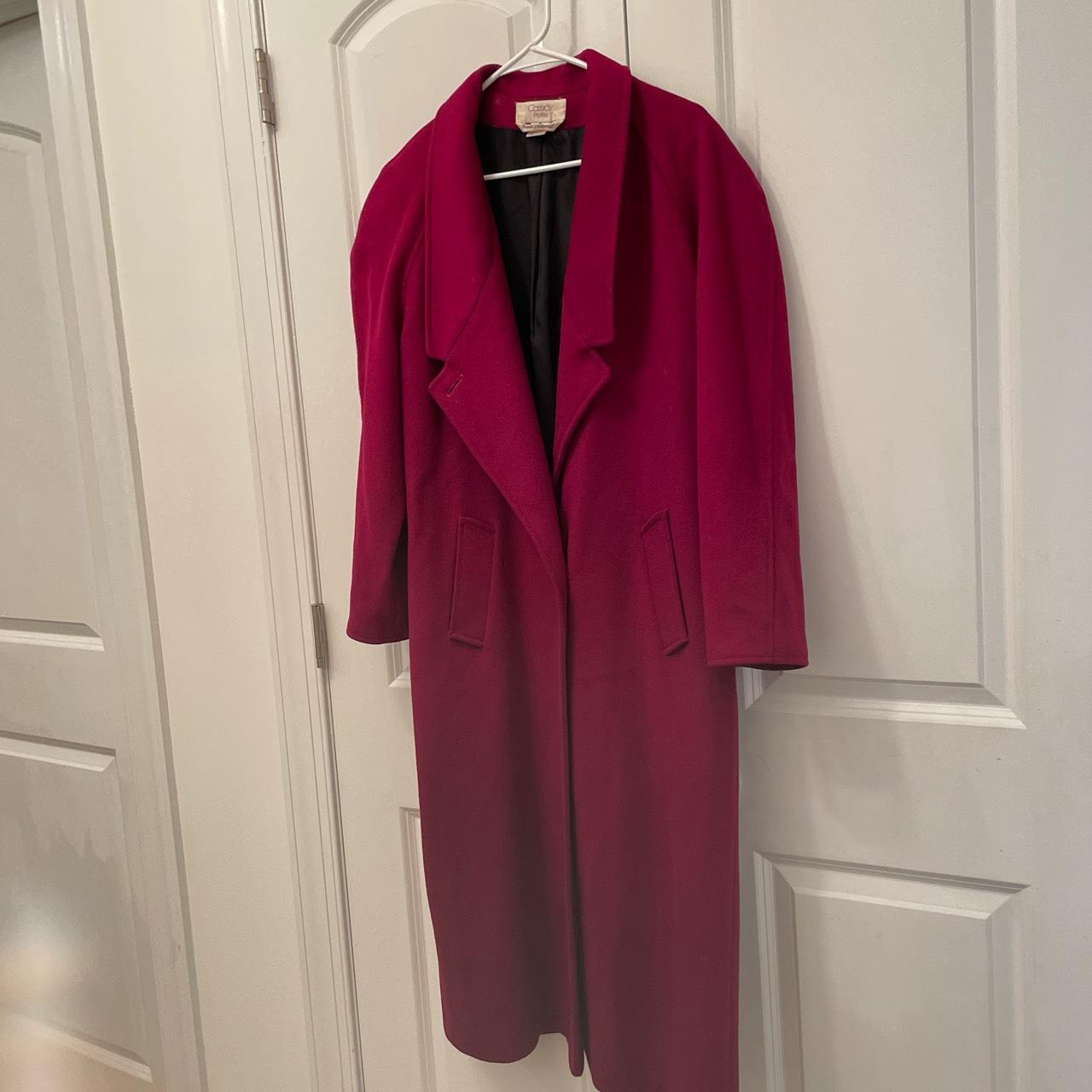 Gorgeous long wool coat by Cassidy Petite! Dark red... - Depop