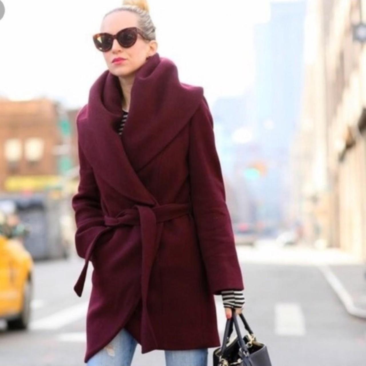 Tahari on sale burgundy coat