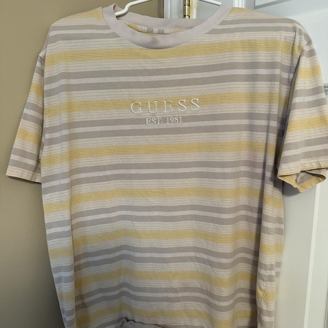 Yellow and best sale white guess shirt