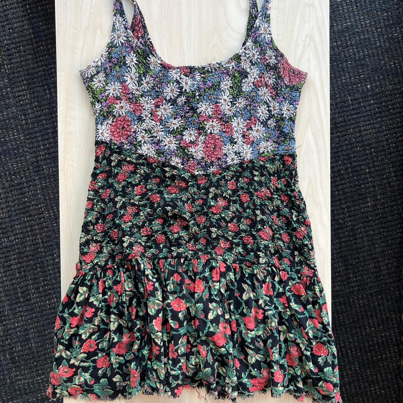 Free People floral mini dress size small #freepeople... - Depop